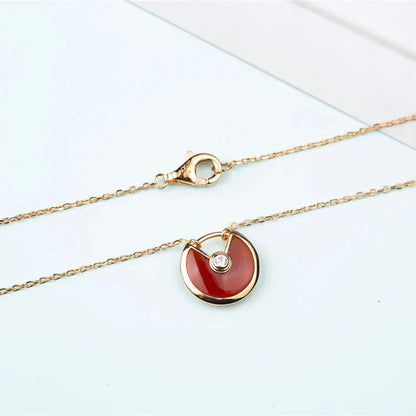 [ROSE]AMULETTE GOLD CARNELIAN ONYX NECKLACE