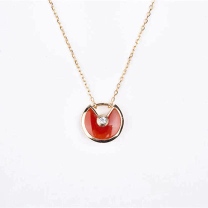 [ROSE]AMULETTE GOLD CARNELIAN ONYX NECKLACE