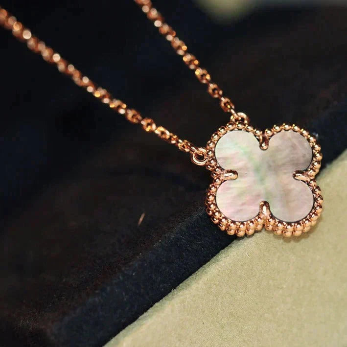 [ROSE]CLOVER 15MM  GRAY MOTHER OF PEARL NECKLACE