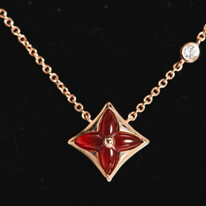 [Rose Jewels]STAR NECKLACE PINK GOLD 1 DIAMOND