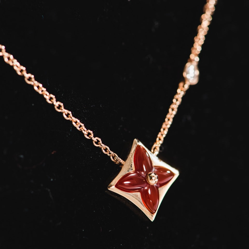 [Rose Jewels]STAR NECKLACE PINK GOLD 1 DIAMOND