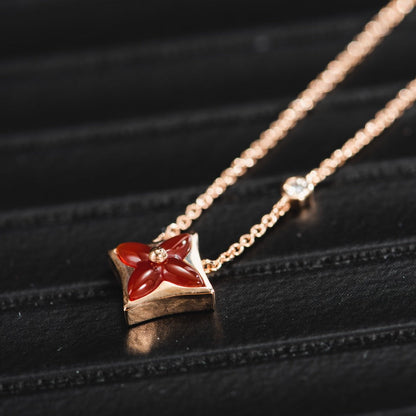 [Rose Jewels]STAR NECKLACE PINK GOLD 1 DIAMOND