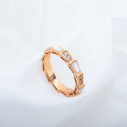 [Rose Jewels]SERPENTI RING ROSA GOLD DIAMANT MOP 3MM