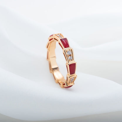 [Rose Jewels]SERPENTI RING ROTGOLD KARNEOL DIAMANT 3MM