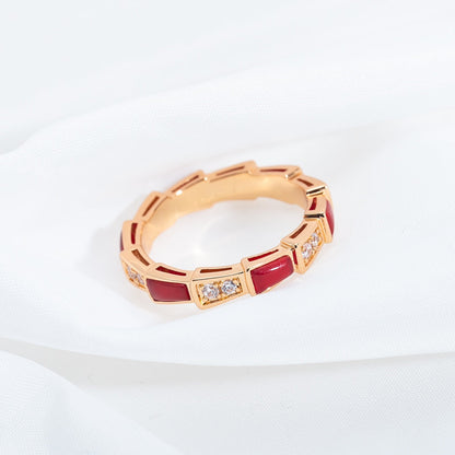 [Rose Jewels]SERPENTI RING ROTGOLD KARNEOL DIAMANT 3MM