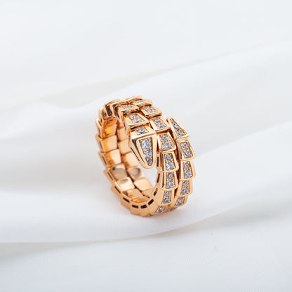 [Rose Jewels]SERPENTI RING ROSGOLD DIAMANT DOPPELREIHIG