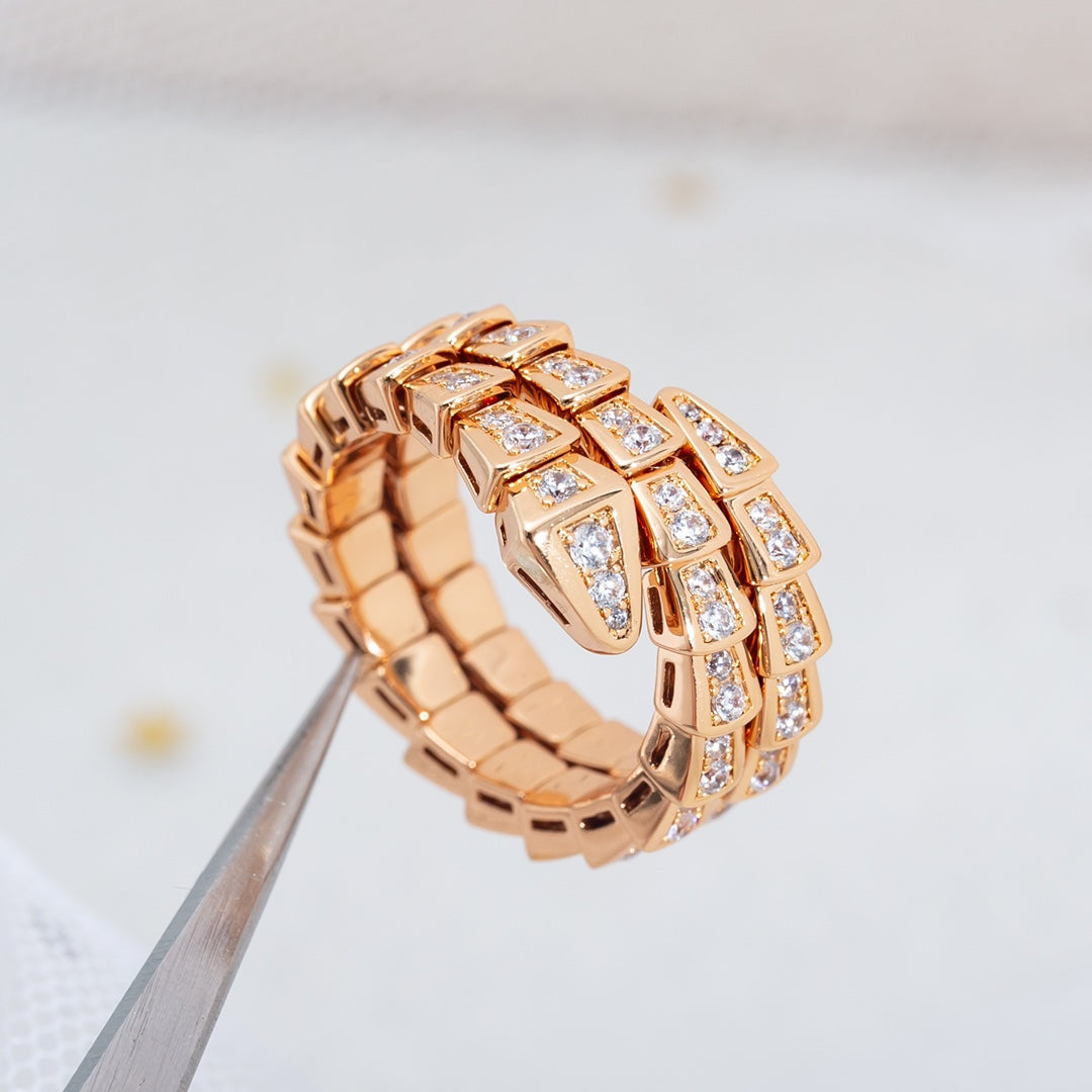 [Rose Jewels]SERPENTI RING ROSGOLD DIAMANT DOPPELREIHIG