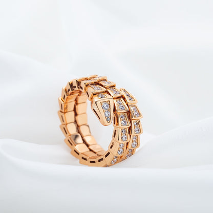 [Rose Jewels]SERPENTI RING ROSGOLD DIAMANT DOPPELREIHIG