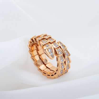 [Rose Jewels]SERPENTI RING ROSGOLD DIAMANT DOPPELREIHIG