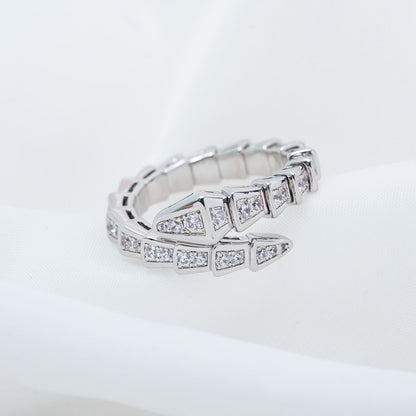 [Rose Jewels]SERPENTI RING SILVER DIAMOND PAVED 4MM