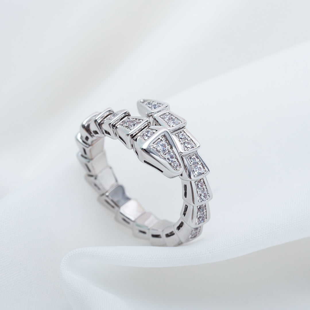 [Rose Jewels]SERPENTI RING SILVER DIAMOND PAVED 4MM