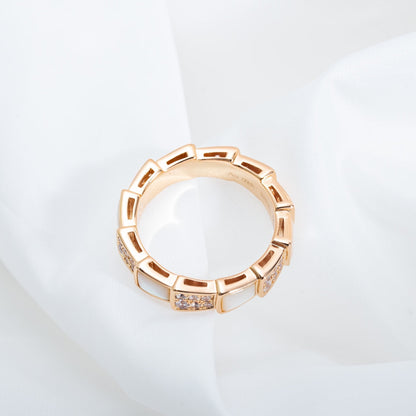 [Rose Jewels]SERPENTI RING ROSA GOLD MOP DIAMANT GEPAPERT 4MM