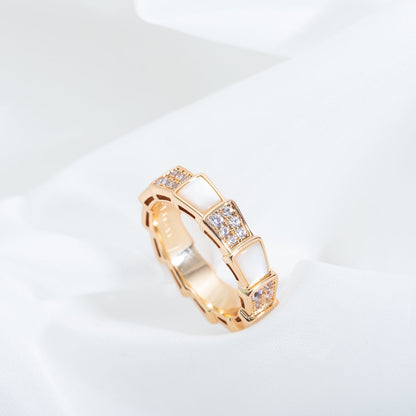 [Rose Jewels]SERPENTI RING ROSA GOLD MOP DIAMANT GEPAPERT 4MM