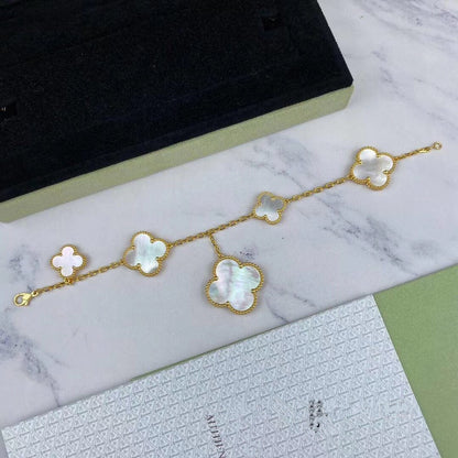 [ROSE]MAGIC CLOVER MOP GOLD BRACELET 5 MOTIFS