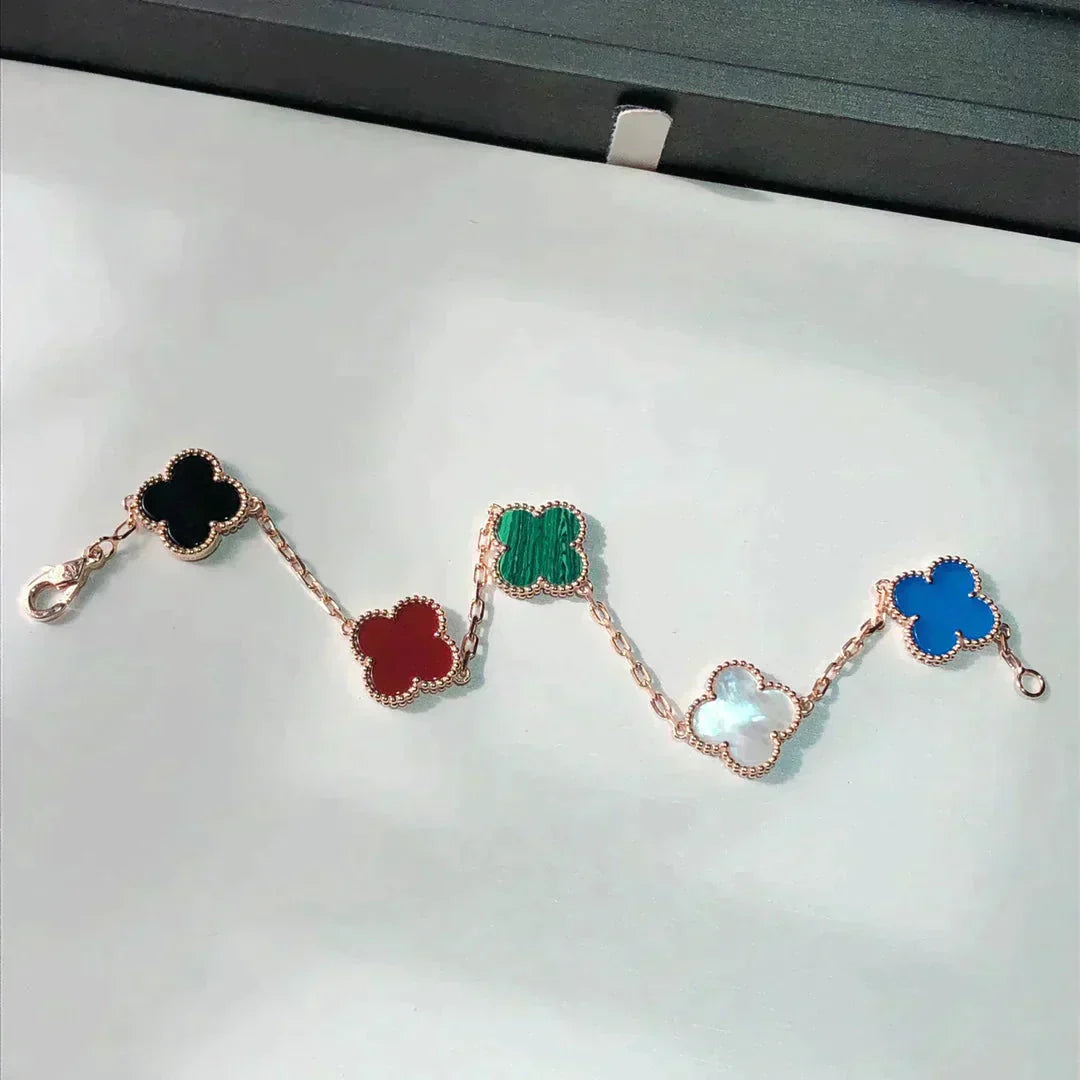 [ROSE]CLOVER 5 MOTIFS MULTICOLOR  BRACELET