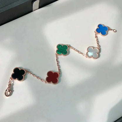 [ROSE]CLOVER 5 MOTIFS MULTICOLOR  BRACELET