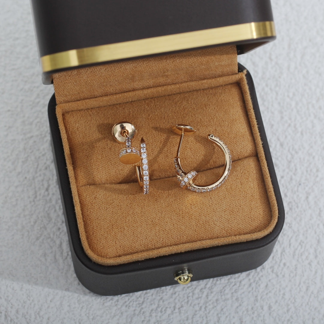 [ROSE]JUSTE EARRINGS 12.75MM PINK GOLD DIAMOND