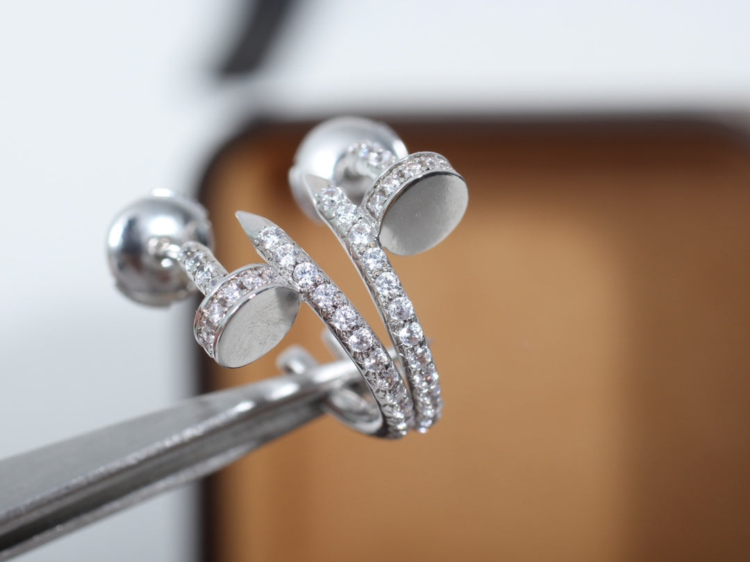 [ROSE]JUSTE EARRINGS 12.75MM SILVER DIAMOND