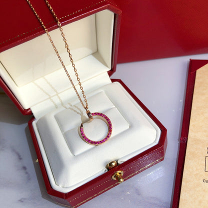 [ROSE]JUSTE NECKLACE GOLD RED DIAMONDS