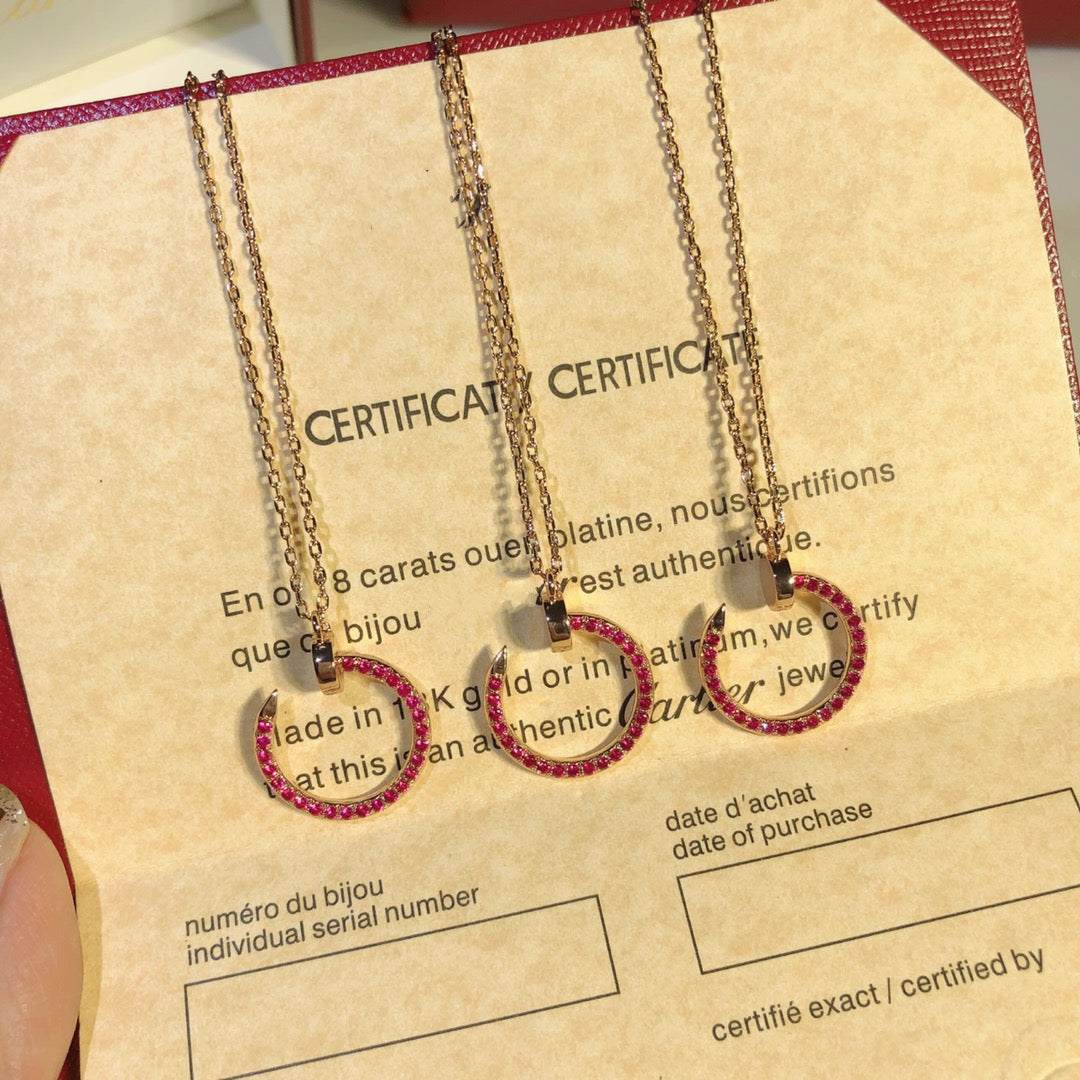 [ROSE]JUSTE NECKLACE GOLD RED DIAMONDS