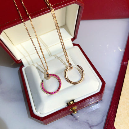 [ROSE]JUSTE NECKLACE GOLD RED DIAMONDS