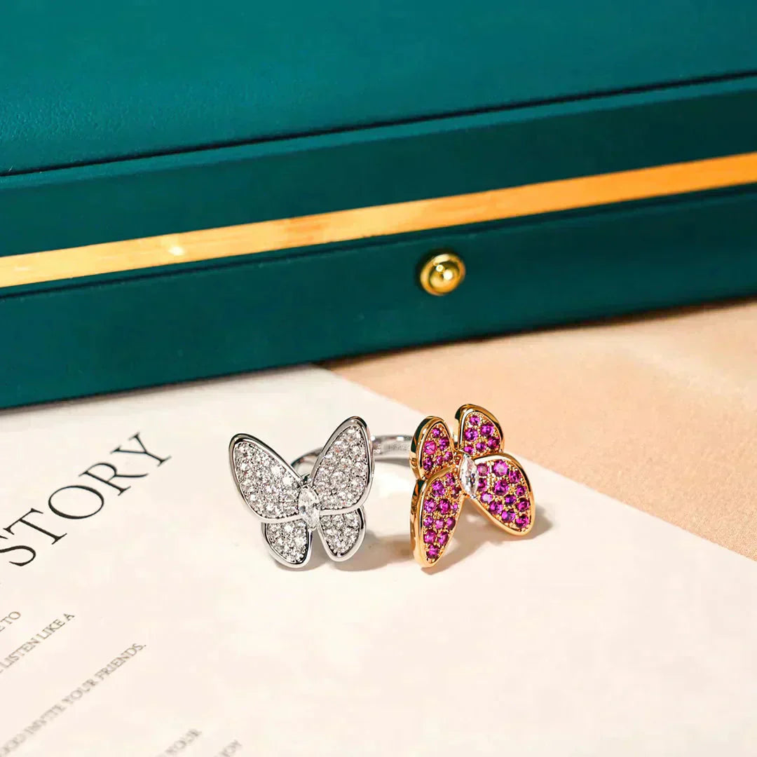 [ROSE]TWIN BUTTERFLY DIAMOND RING