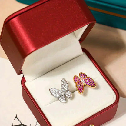 [ROSE]TWIN BUTTERFLY DIAMOND RING