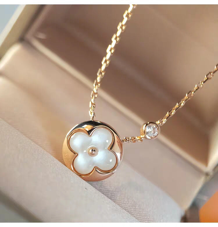 [Rose Jewels]SUN MOP GOLD 1 DIAMOND NECKLACE