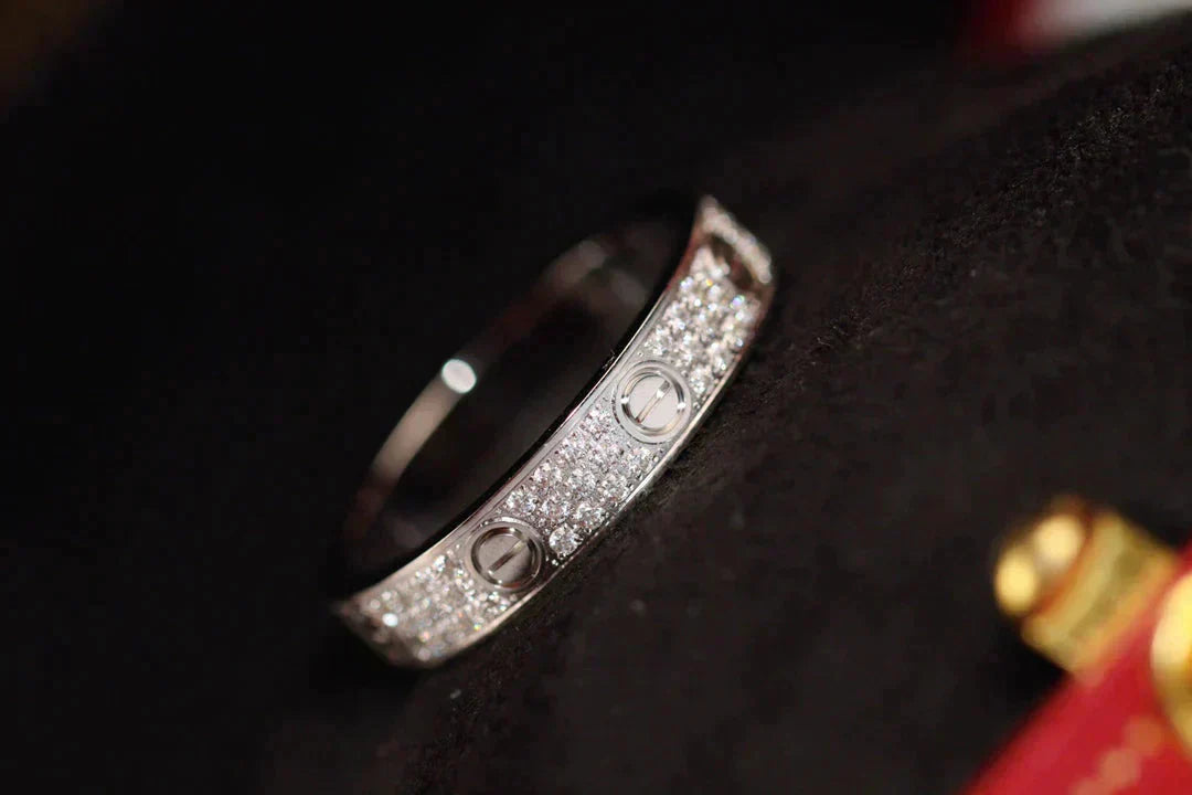 [ROSE]LOVE RING 3.6MM DIAMOND PAVED