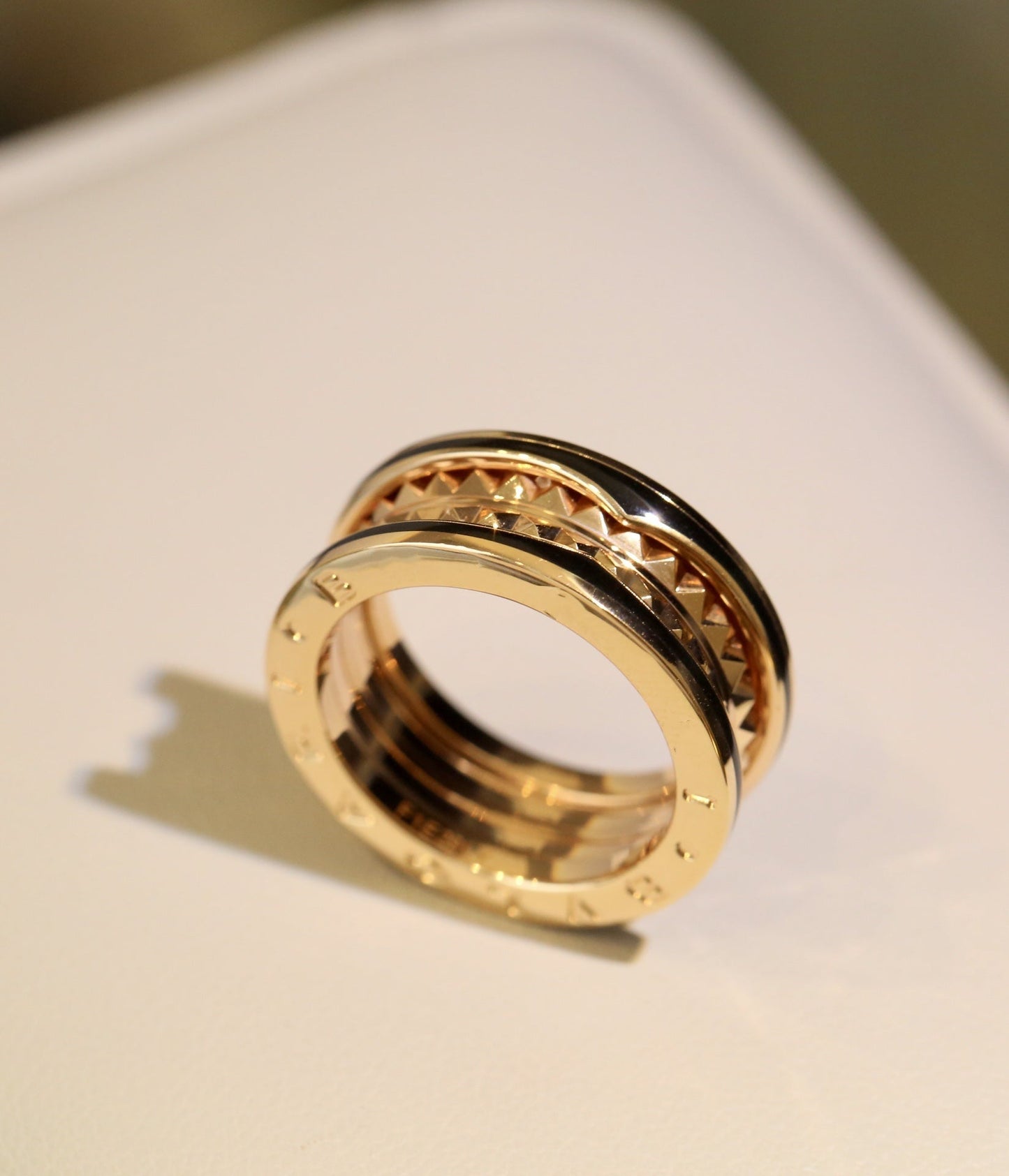 [Rose Jewels]ZERO 1 PINK GOLD BLACK CERAMIC RING