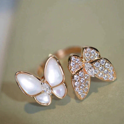 [ROSE]TWIN BUTTERFLY DIAMOND MOP RING