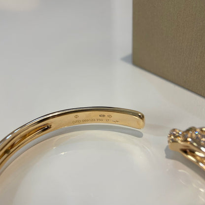 [ROSE]PANTHERE GOLD DIAMOND OPEN BRACELET