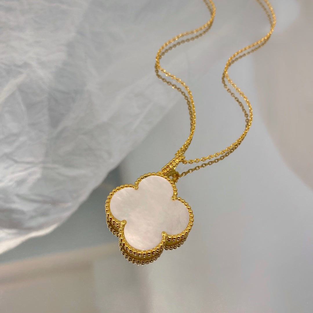 [ROSE]CLOVER 25MM MOP LARGE PENDANT NECKLACE