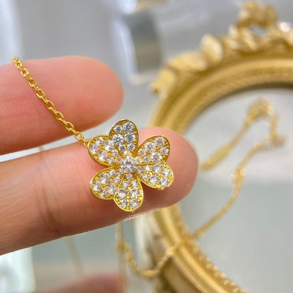 [ROSE]FLOWER DIAMOND NECKLACE