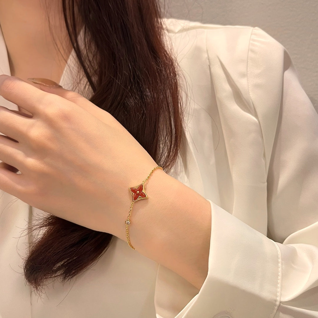 [Rose Jewels]Farbstern Karneol Roségold Diamant Armband