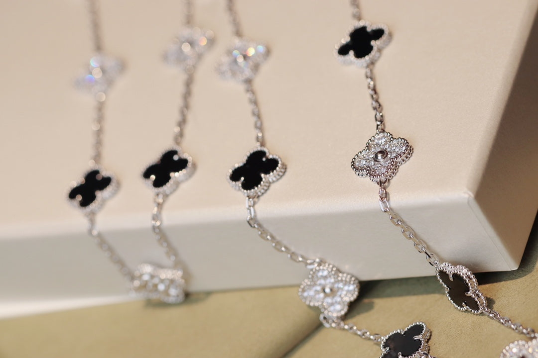 [ROSE]CLOVER 20 MOTIFS ONYX DIAMOND SILVER