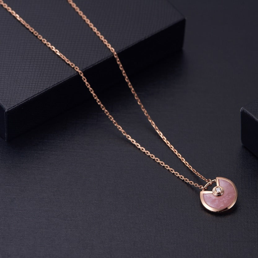 [ROSE]AMULETTE ROSE GOLD PINK MOP NECKLACE