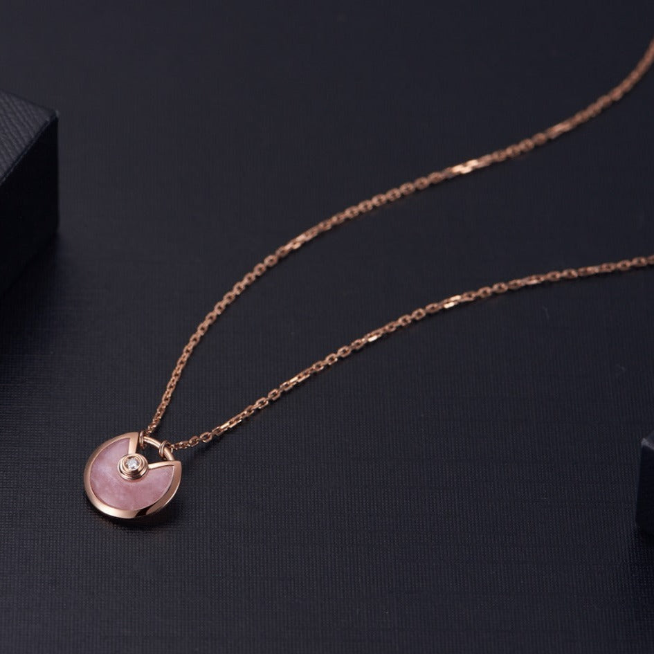 [ROSE]AMULETTE ROSE GOLD PINK MOP NECKLACE