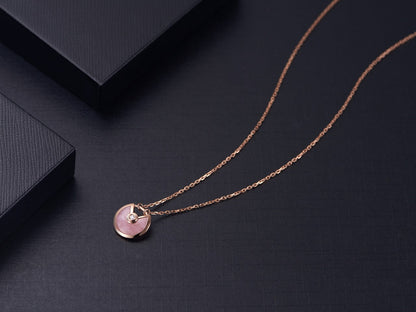 [ROSE]AMULETTE ROSE GOLD PINK MOP NECKLACE