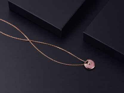 [ROSE]AMULETTE ROSE GOLD PINK MOP NECKLACE