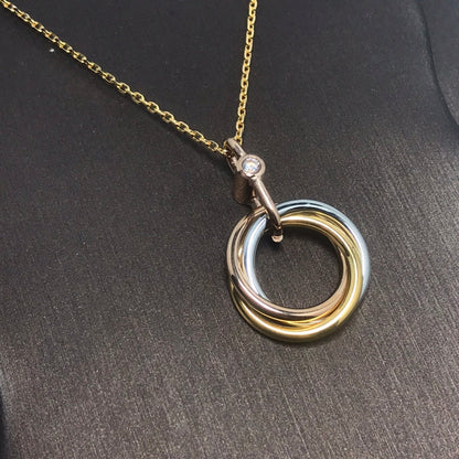 [ROSE]TRINITY SILVER GOLD PINK GOLD NECKLACE