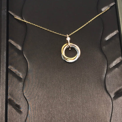 [ROSE]TRINITY SILVER GOLD PINK GOLD NECKLACE