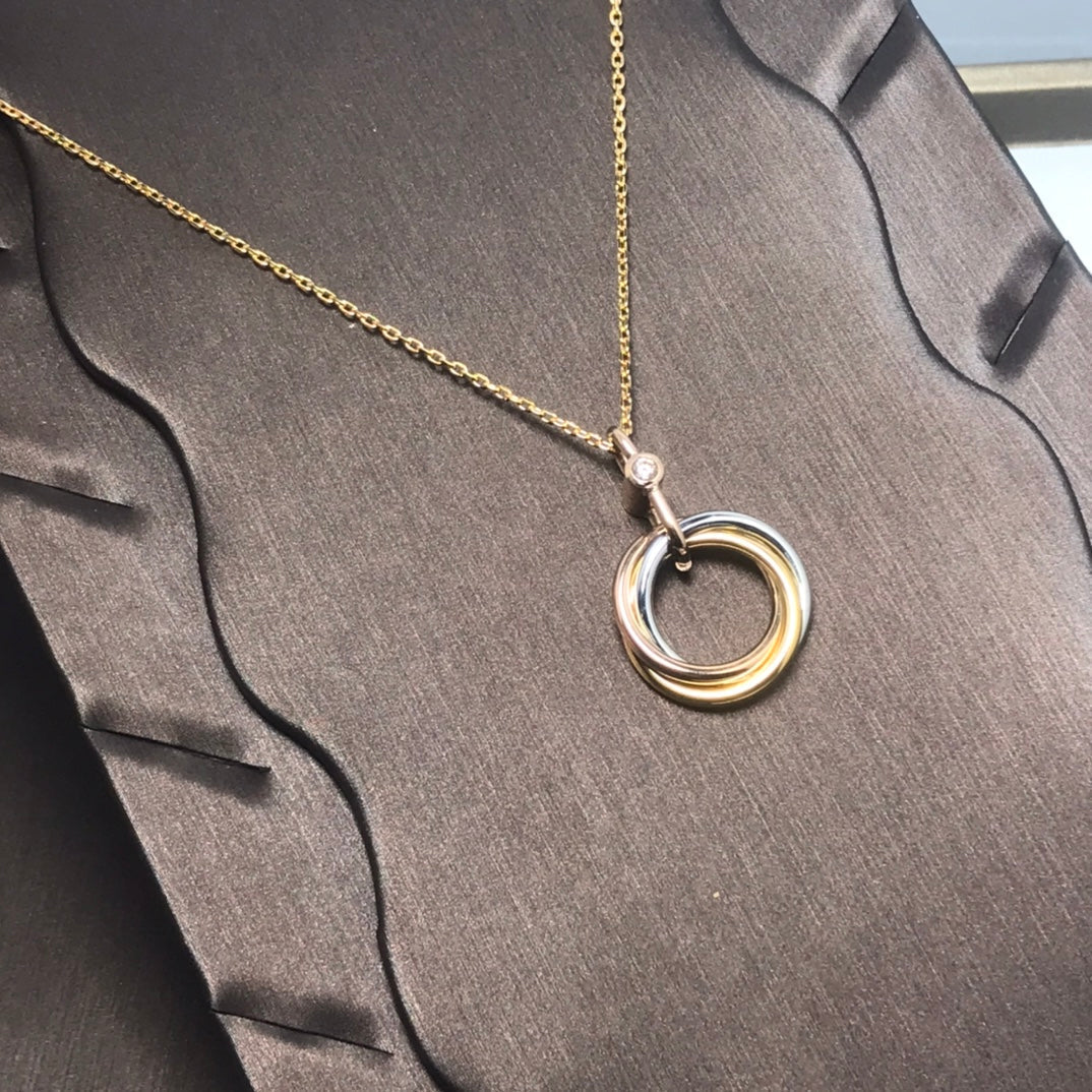 [ROSE]TRINITY SILVER GOLD PINK GOLD NECKLACE