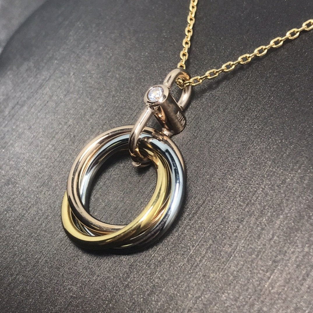 [ROSE]TRINITY SILVER GOLD PINK GOLD NECKLACE