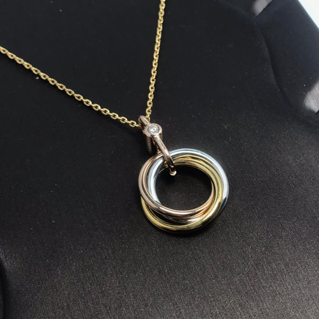 [ROSE]TRINITY SILVER GOLD PINK GOLD NECKLACE