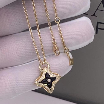 [Rose Jewels]STAR PEDANT PINK GOLD DIAMOND NECKLACE