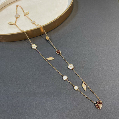 [ROSE]LUCKY SPRING 15 MOTIFS GOLD NECKLACE