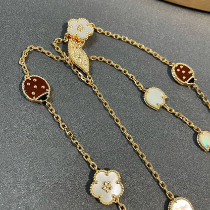 [ROSE]LUCKY SPRING 15 MOTIFS GOLD NECKLACE