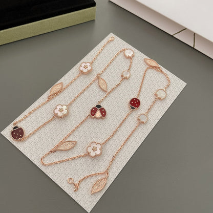 [ROSE]LUCKY SPRING 15 MOTIFS ROSE GOLD NECKLACE