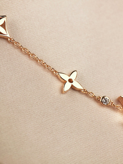 [Rose Jewels]STAR AND SUN 7 MOTIFS GOLD BRACELET